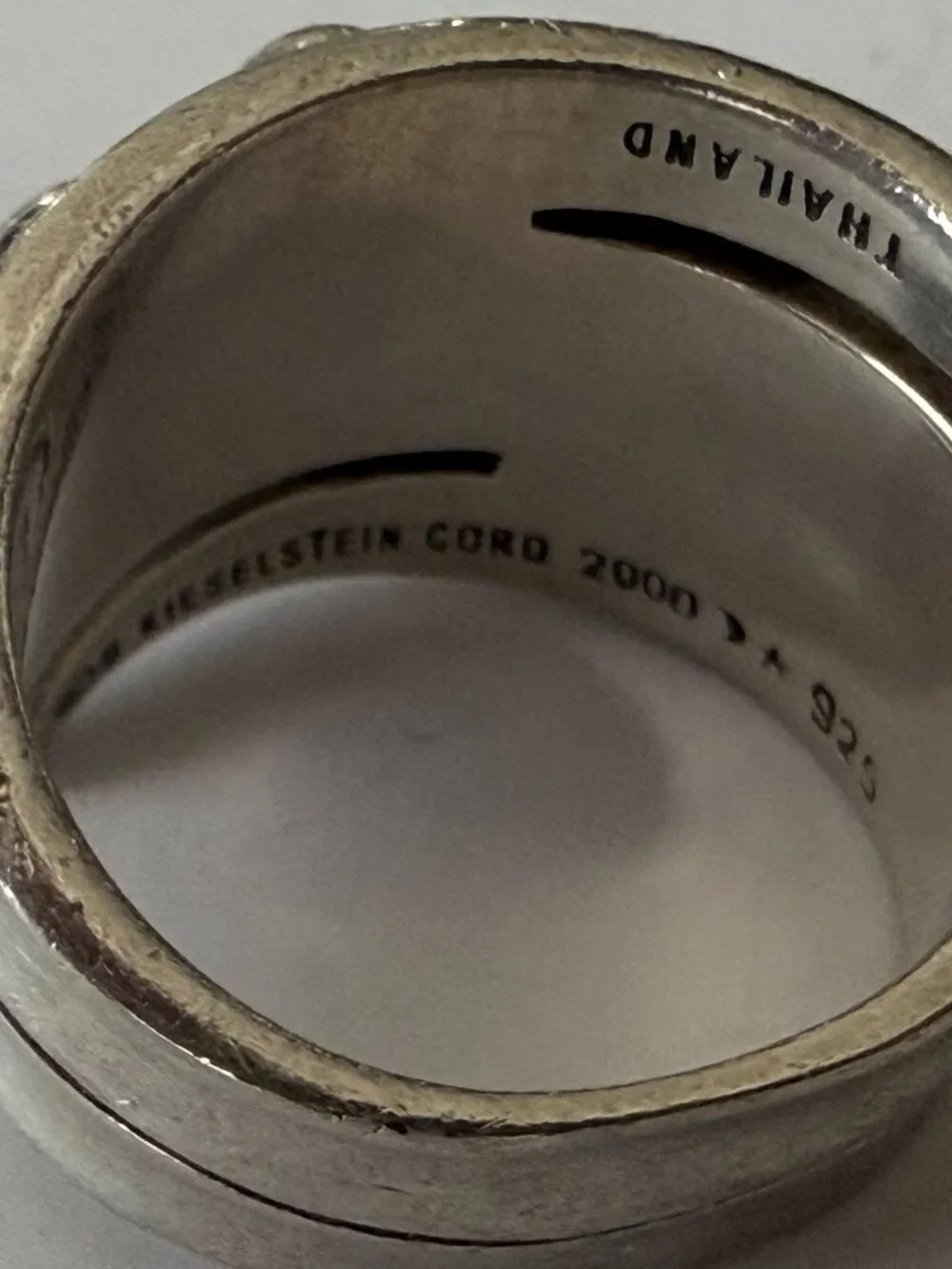 BARRY KIESELSTEIN-CORD STERLING SILVER ALLIGATOR WIDE BAND RING